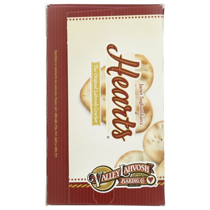 VALLEY LAHVOSH: Hearts Crackers, 4.5 oz