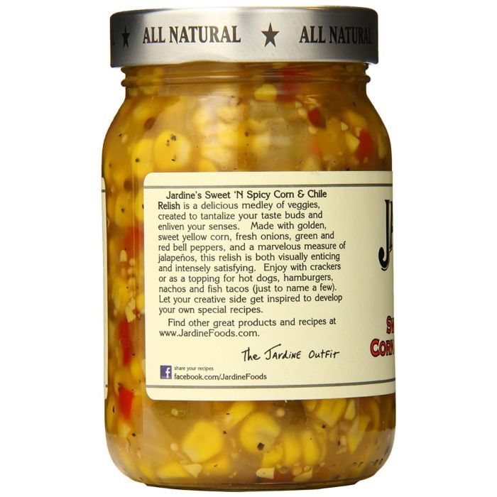 JARDINES: Sweet N Spicy Corn And Chile Relish, 16 oz