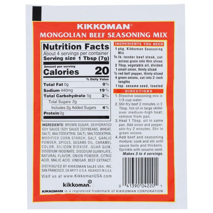 KIKKOMAN: Mongolian Beef Seasoning Mix, 1 oz