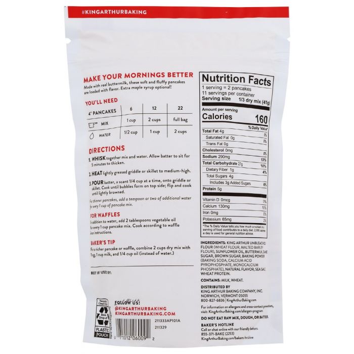 KING ARTHUR: Buttermilk Pancake Mix, 16 oz