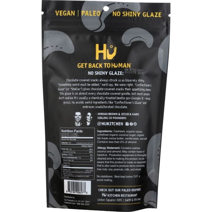 HU: Chocolate Covered Hunks Cashews and Vanilla Bean, 4 oz