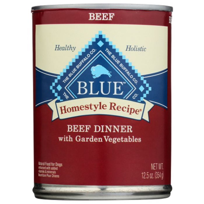 BLUE BUFFALO: Homestyle Recipe Adult Dog Food Beef Dinner with Garden Vegetables, 12.50 oz