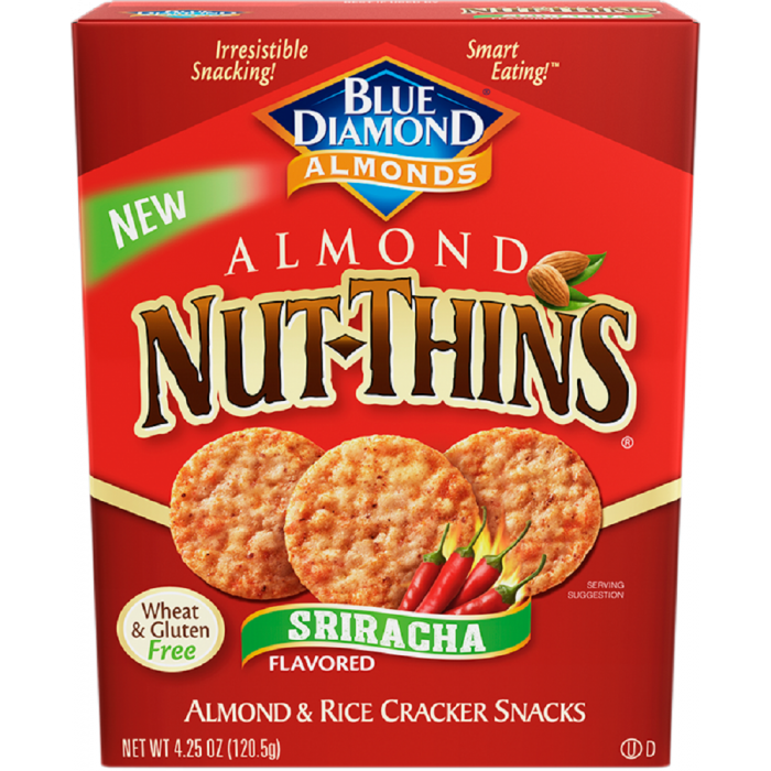 BLUE DIAMOND: Almond Nut-Thins Sriracha Cracker, 4.25 oz