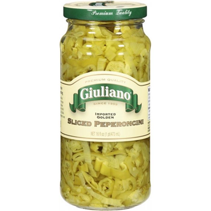 GIULIANO: Golden Sliced Greek Peperoncini, 16 oz