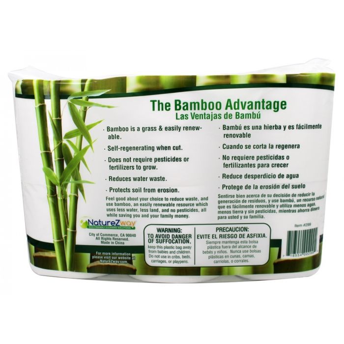 NATUREZWAY: Bamboo Bath Tissue 6 Rolls, 1 pack