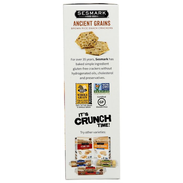 SESMARK: Ancient Grains Sea Salt Brown Rice Snack Crackers, 3.5 oz