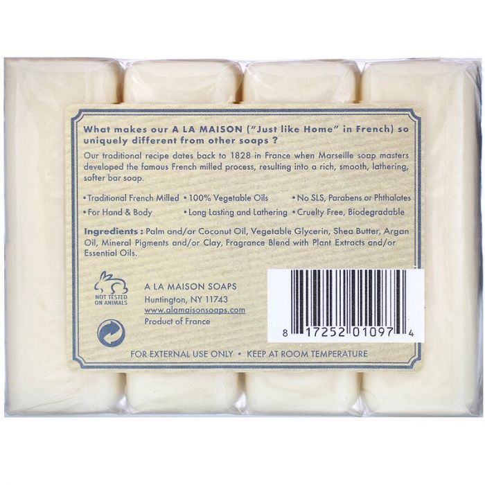 A LA MAISON: Fresh Sea Salt Bar Soap 4 Bars Value Pack, 14 oz