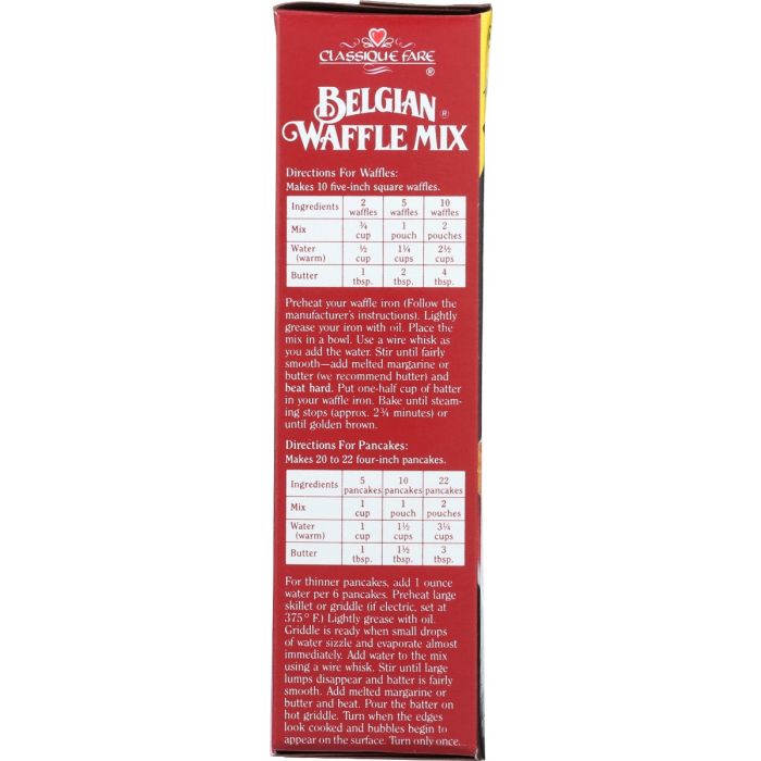 CLASSIQUE FARE: Belgian Waffle Mix, 16 oz