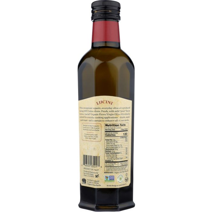 LUCINI ITALIA: Organic Extra Virgin Olive Oil, 16.9 oz