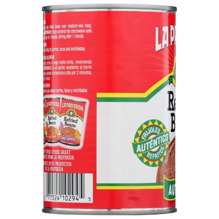 LA PREFERIDA: Authentic Refried Beans, 16 oz