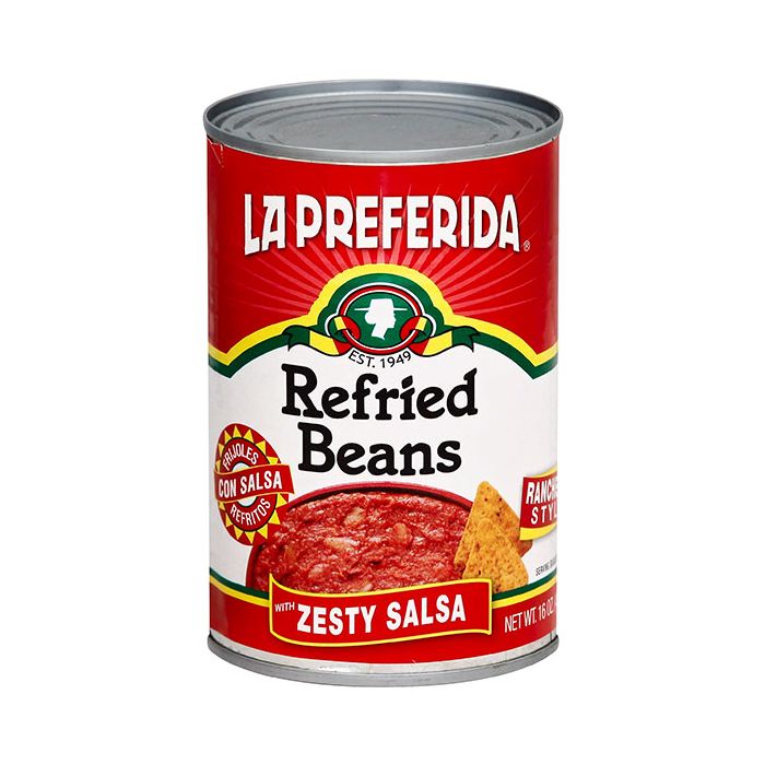 LA PREFERIDA: Refried Beans With Zesty Salsa, 16 oz