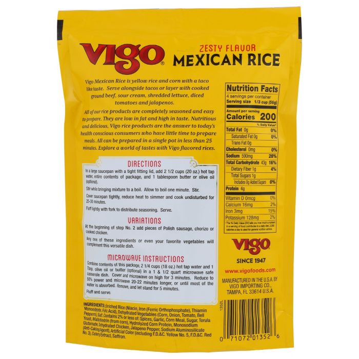 VIGO: Mexican Rice with Whole Grain Corn, 8 oz