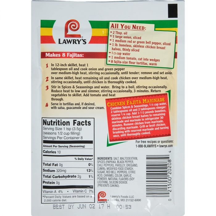 LAWRYS: Mix Ssnng Fajita Chckn, 1 oz