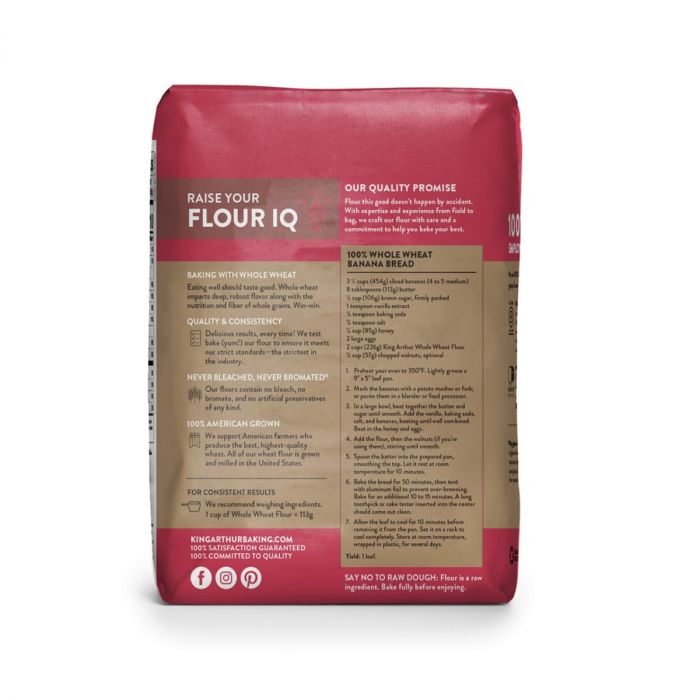 KING ARTHUR: Flour Whl Wht Trdtnl, 5 lb