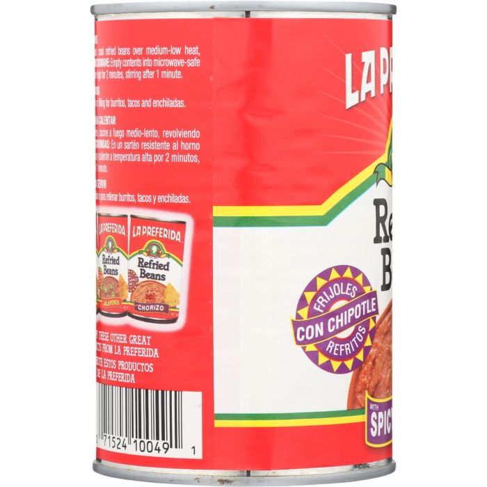 LA PREFERIDA: Refried Beans With Spicy Chipotle, 16 oz