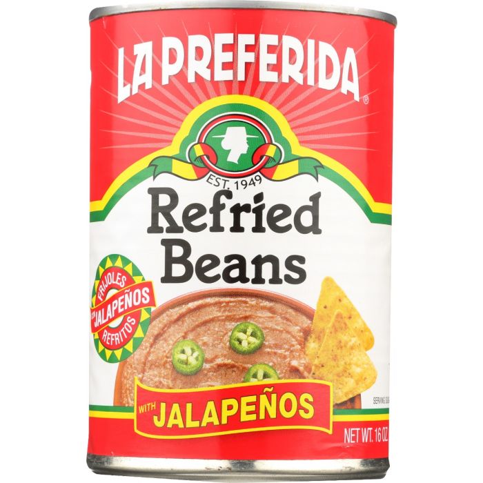 LA PREFERIDA: Refried Bean With Jalapenos, 16 oz