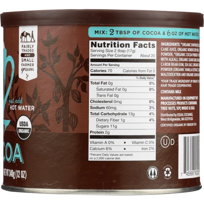 EQUAL EXCHANGE: Cocoa Hot Mix Org, 12 oz