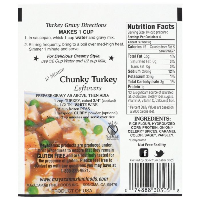 MAYACAMAS: Mix Gf Gravy Turkey, 0.7 oz