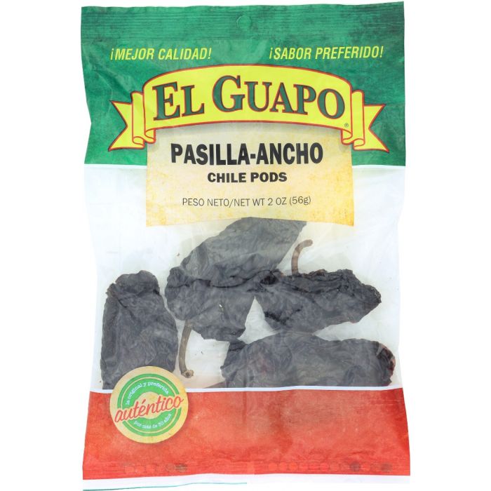 EL GUAPO: Chili Pod Pasilla Ancho Whl, 2 oz