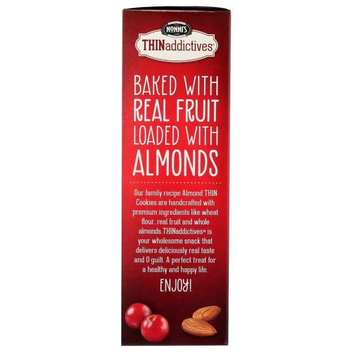 NONNIS: Thins Cranberry Almond, 4.44 oz