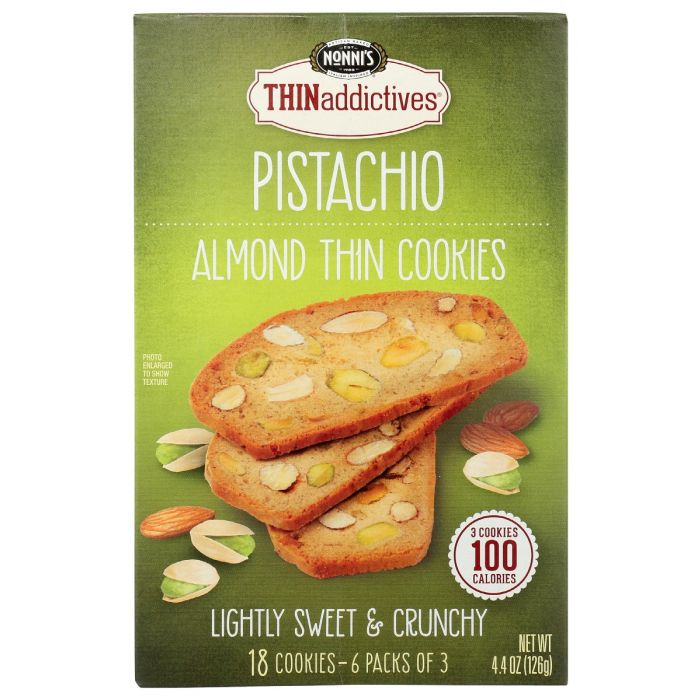 NONNIS: Thins Pistachio Almond, 4.44 oz