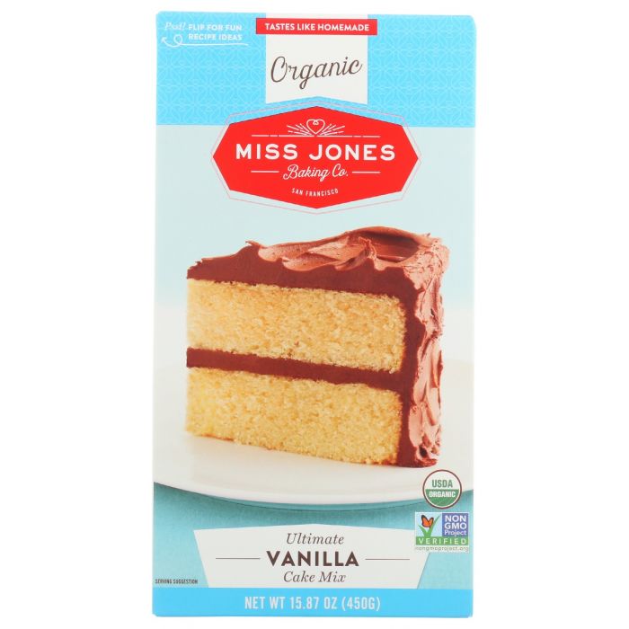 MISS JONES BAKING CO: Mix Cake Vanilla Org, 15.87 oz