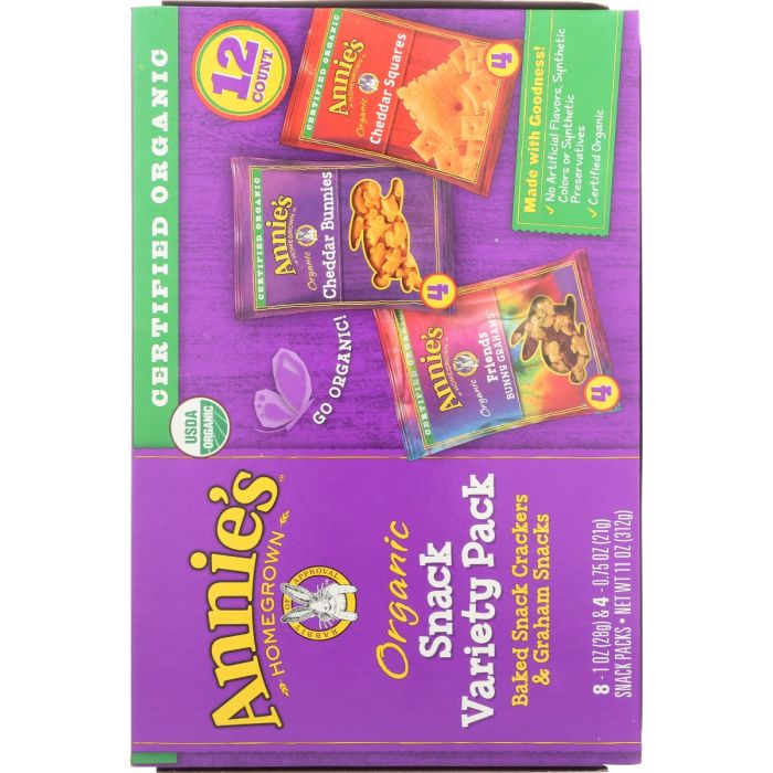 ANNIES HOMEGROWN: Organic Snack Variety Pack 12Ct, 11 oz