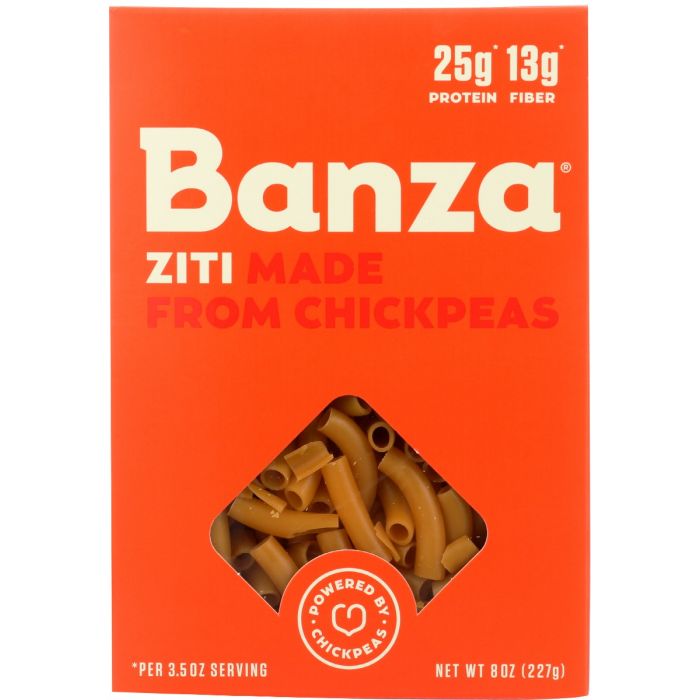 BANZA: Ziti Chickpea Pasta, 8 oz