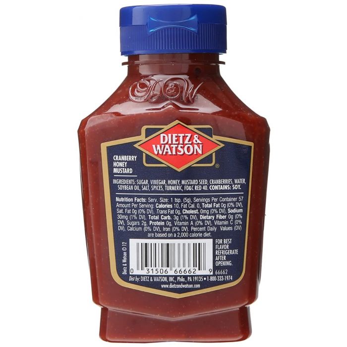 DIETZ AND WATSON: Cranberry Honey Mustard, 11 oz