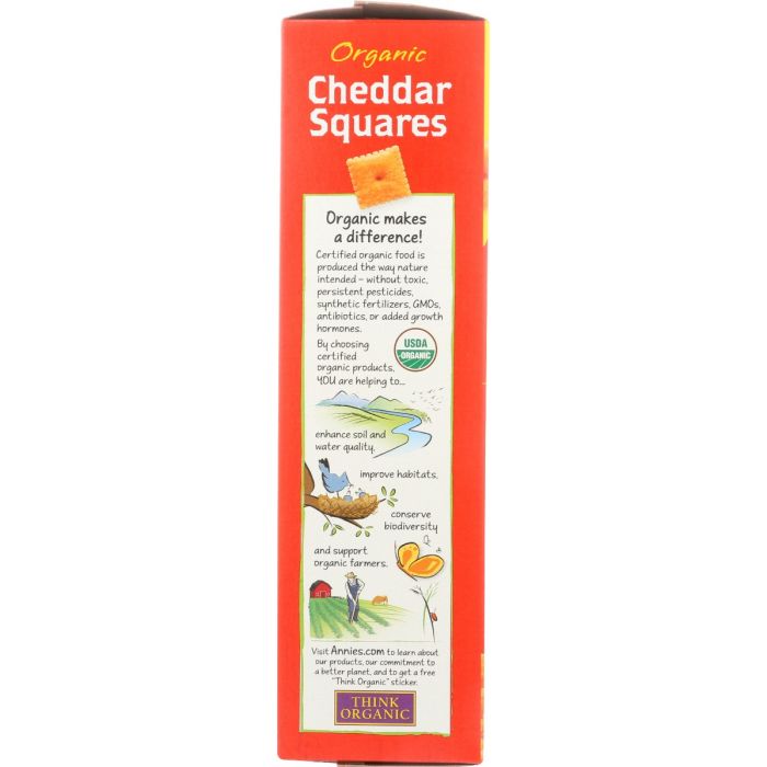 ANNIES HOMEGROWN: Organic Cheddar Squares Baked Snack Crackers, 11.25 oz