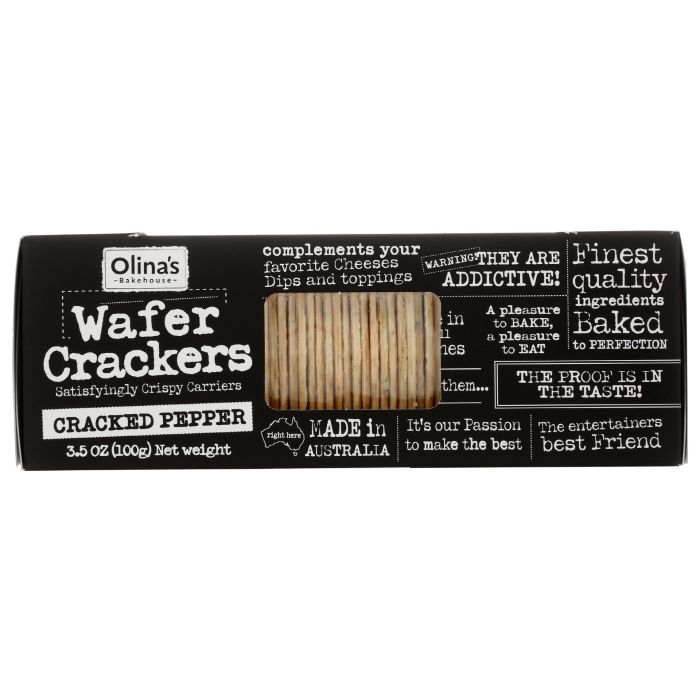 OLINAS BAKEHOUSE: Cracked Pepper Wafer Crackers, 3.5 oz