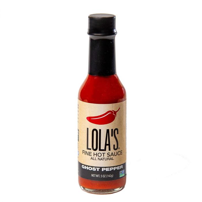 LOLAS FINE HOT SAUCE: All Natural Ghost Pepper, 5 oz