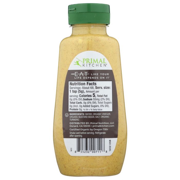 PRIMAL KITCHEN: Organic Mustard Spicy Brown, 12 oz