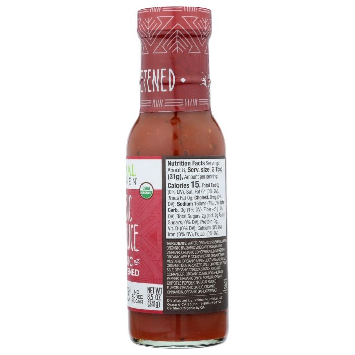 PRIMAL KITCHEN: Organic And Unsweetened Classic Bbq Sauce, 8.5 oz