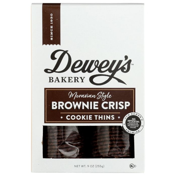 DEWEYS BAKERY: Brownie Crisp Moravian Style Cookie Thins, 9 oz