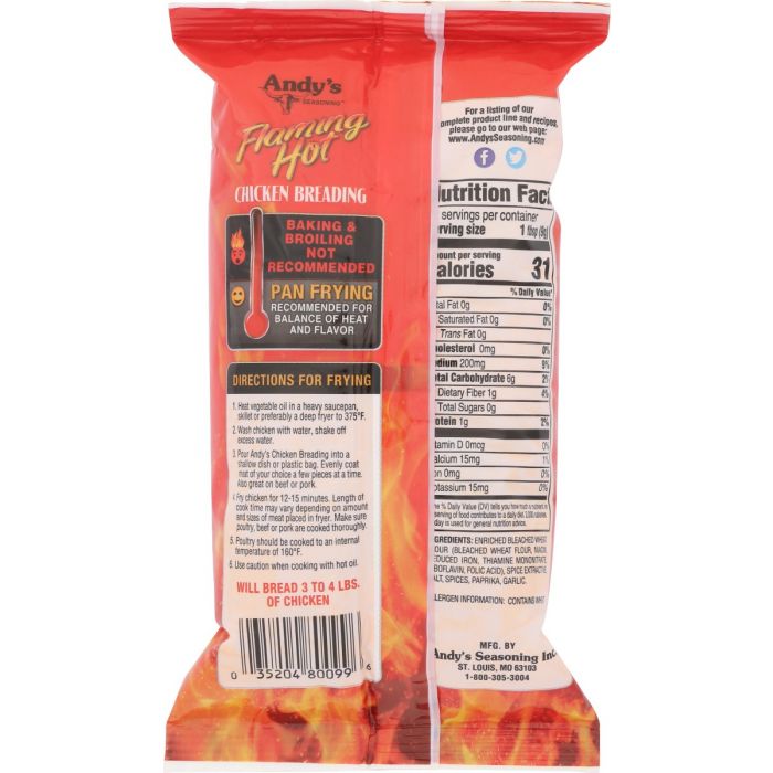 ANDYS SEASONING: Flaming Hot Chicken Breading, 10 oz