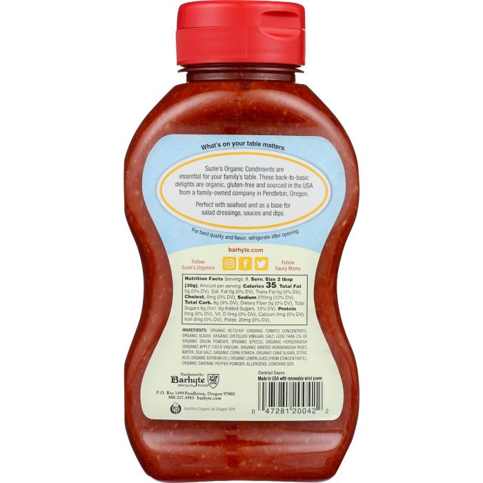 SUZIE'S: Organic Cocktail Sauce, 8 fo