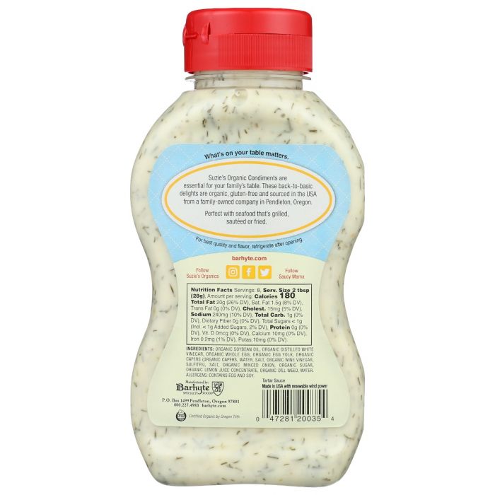 SUZIE'S: Organic Tartar Sauce, 8 fo