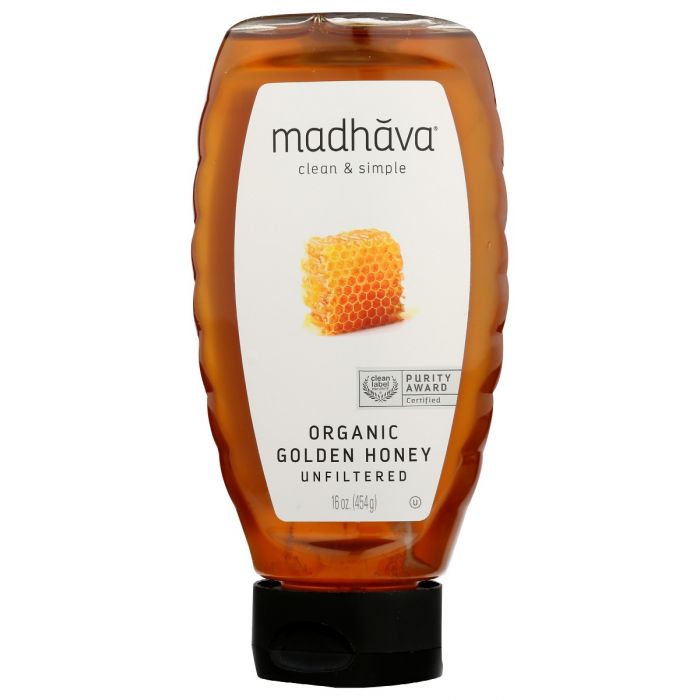 MADHAVA: Honey Golden Squeeze Org, 16 oz