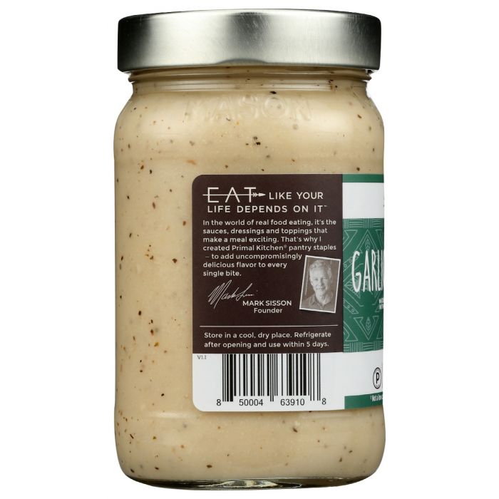 PRIMAL KITCHEN: No Dairy Garlic Alfredo Sauce, 15.5 oz