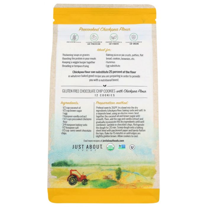 JUST ABOUT FOODS: Organic Chickpea Flour, 1 lb