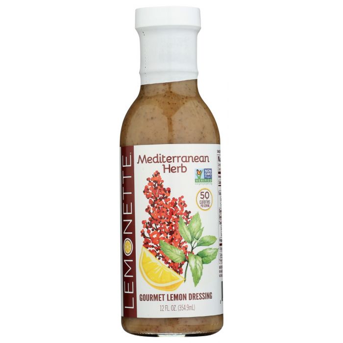 LEMONETTE DRESSINGS: Mediterranean Herb Gourmet Lemon Dressing, 12 oz