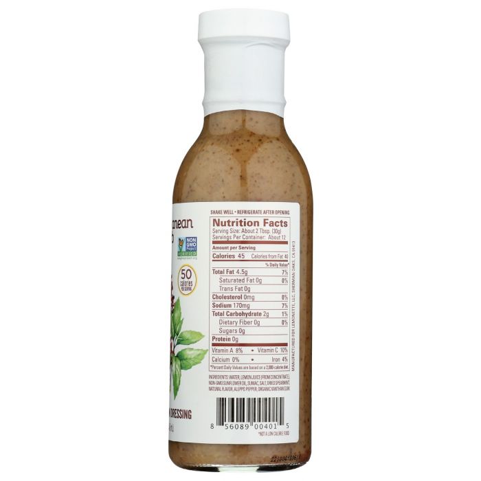 LEMONETTE DRESSINGS: Mediterranean Herb Gourmet Lemon Dressing, 12 oz