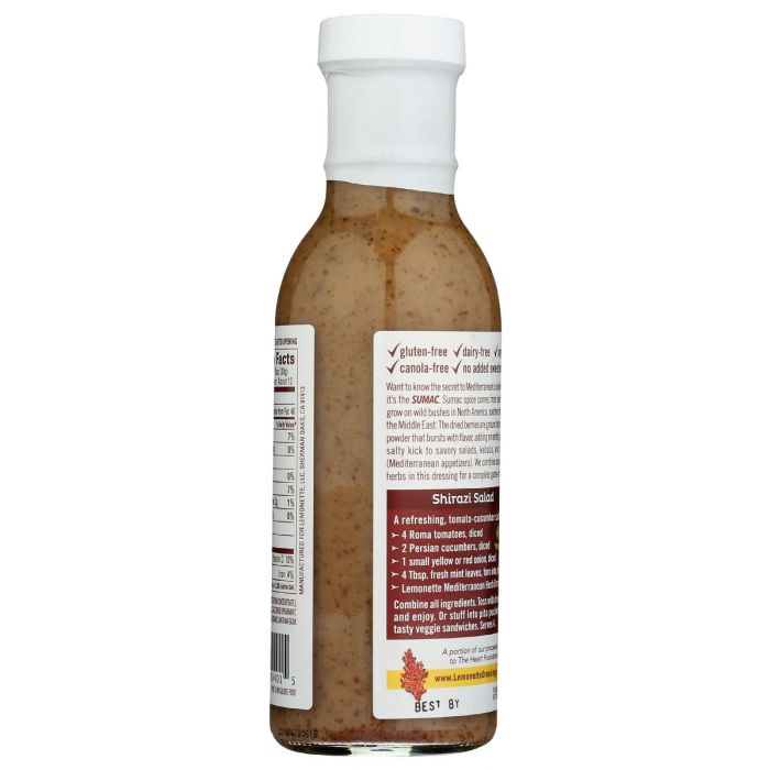 LEMONETTE DRESSINGS: Mediterranean Herb Gourmet Lemon Dressing, 12 oz