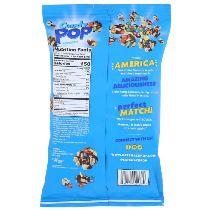 CANDY POP POPCORN: M&Ms Minis Candy Pop Popcorn, 5.25 oz