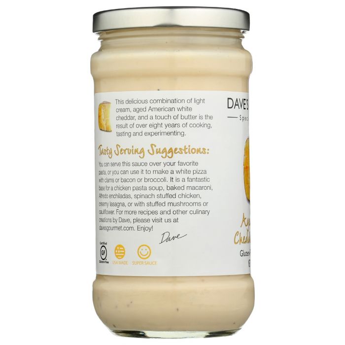 DAVES GOURMET: Sauce Psta Agd Wh Chdr Al, 15 oz