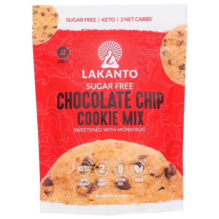 LAKANTO: Sugar Free Chocolate Chip Cookie Mix, 6.77 oz