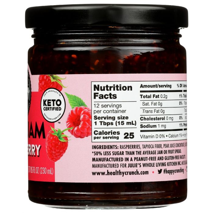 HEALTHY CRUNCH: Keto Raspberry Chia Jam, 7.77 oz