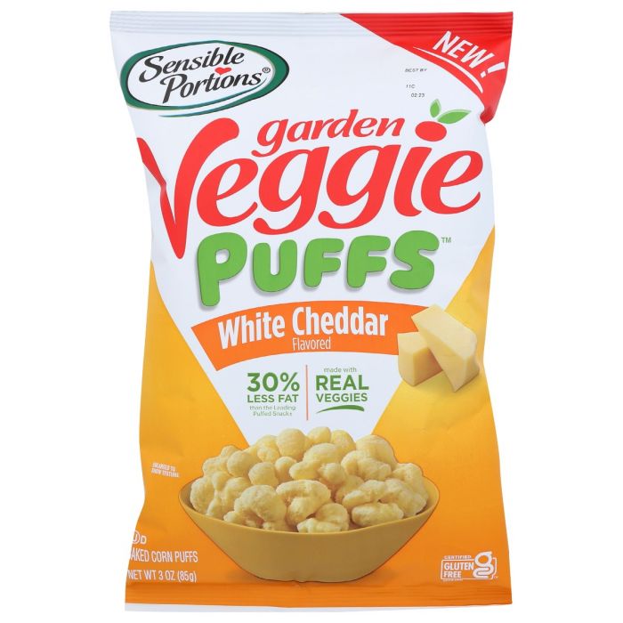 SENSIBLE PORTIONS: Garden Veggie Puffs White Cheddar, 3 oz