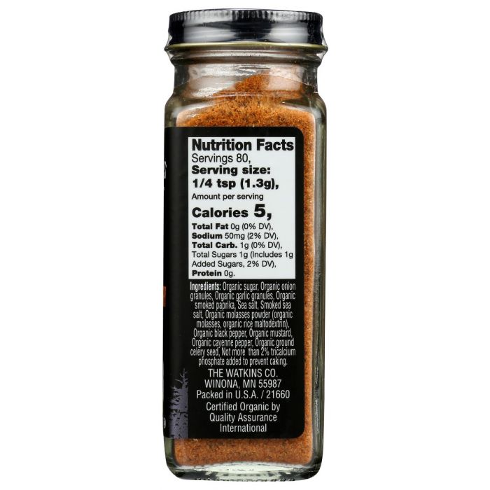 WATKINS: 1868 Organic Grilling Sweet And Savory Rub, 3.6 oz